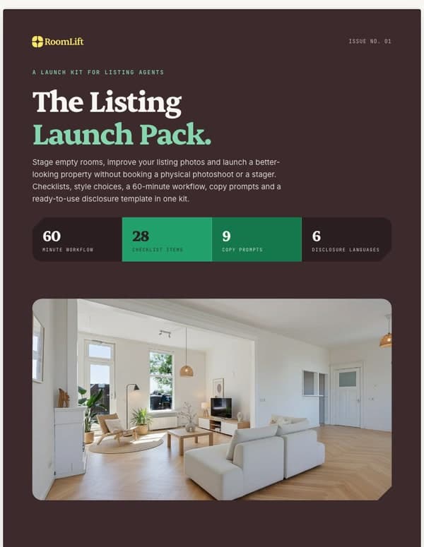 The Listing Launch Pack: Virtual Staging Guide, Checklists and Disclosure Template