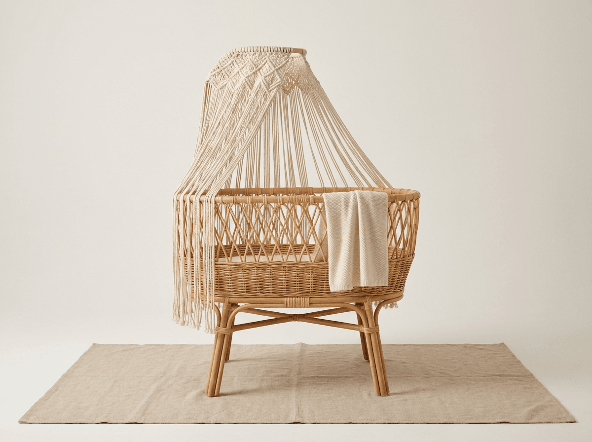 Natural rattan bassinet or crib