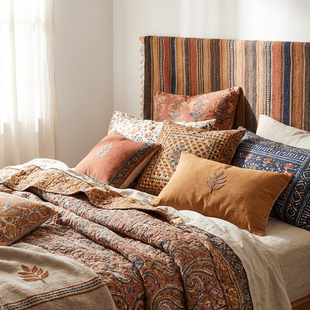 Mix patterns fearlessly — but repeat at least one motif