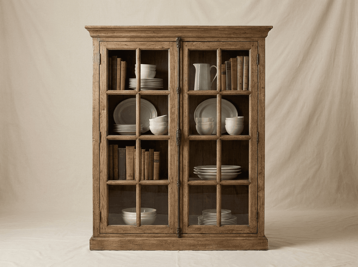 Antique wooden display cabinet