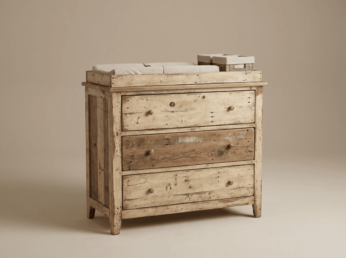 Reclaimed wood changing dresser