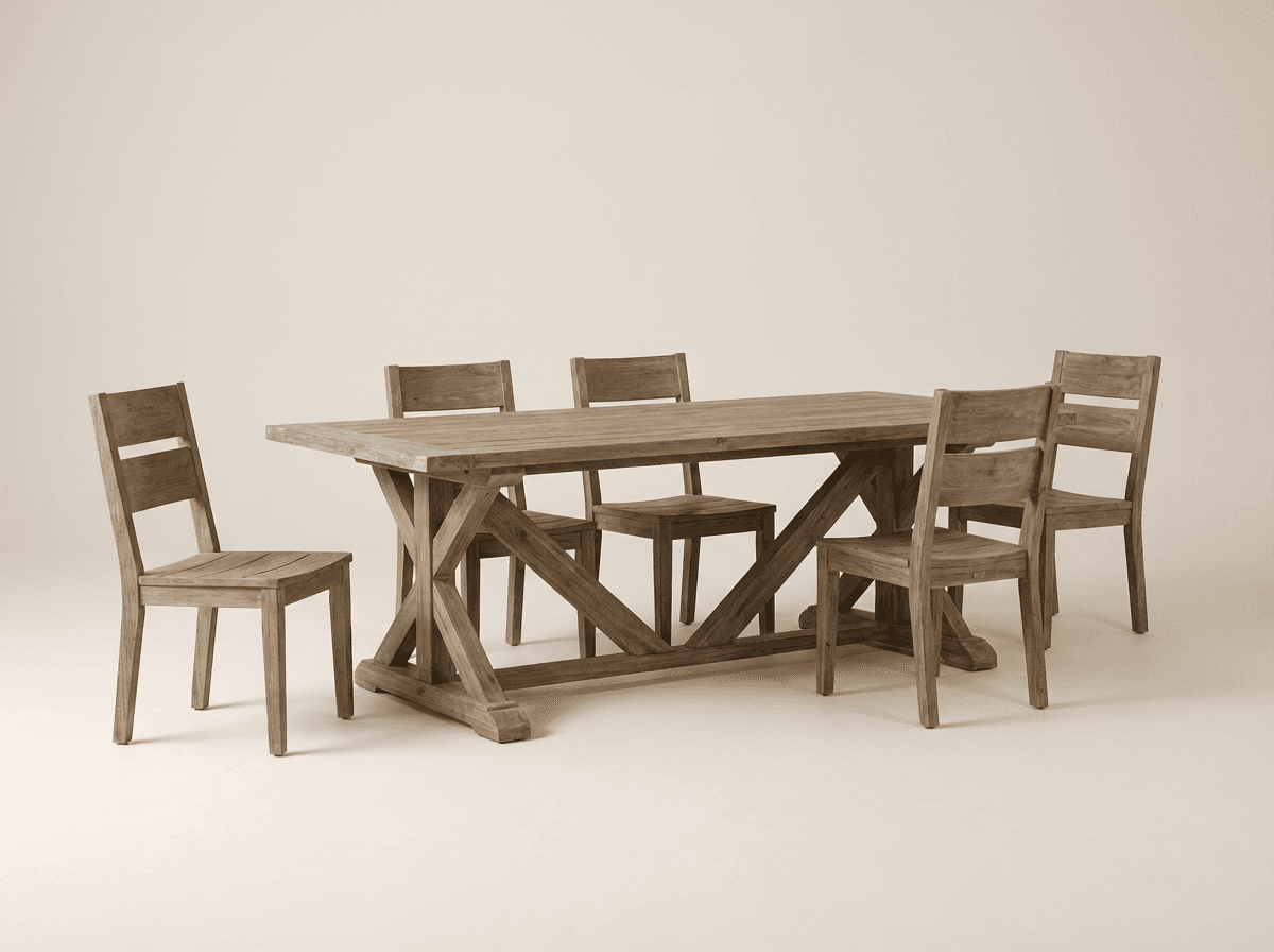 Outdoor farmhouse dining table