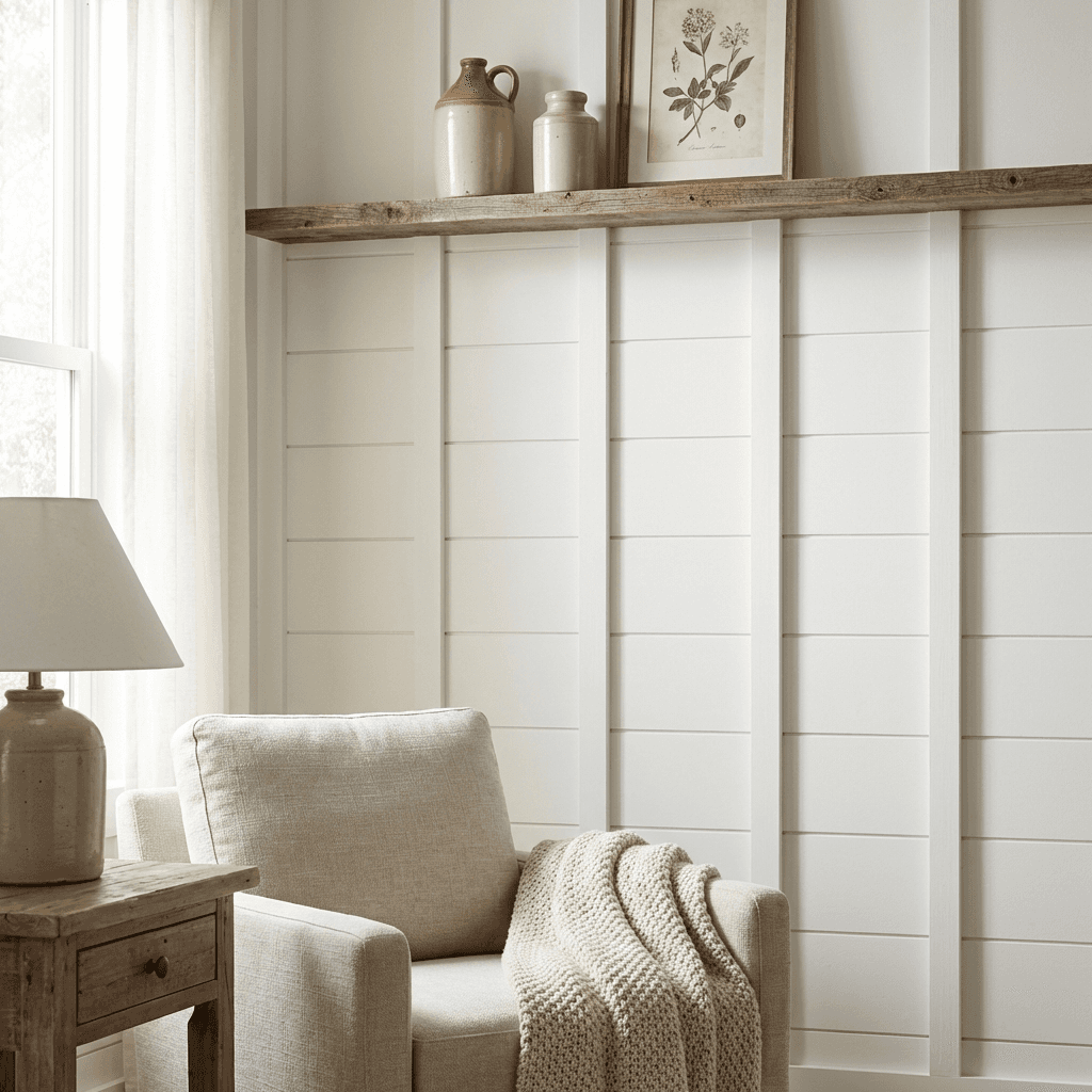 Install a shiplap or board-and-batten accent wall