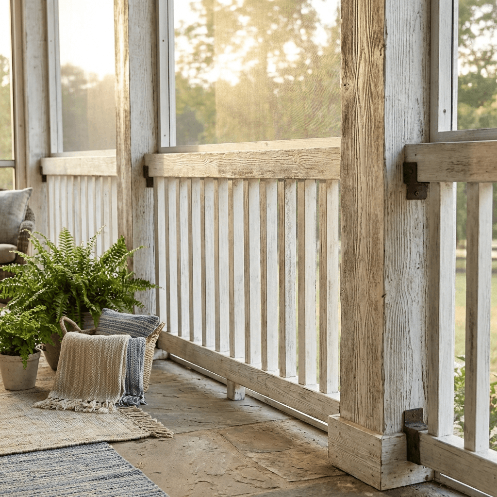 Build or install a porch-style railing and post system