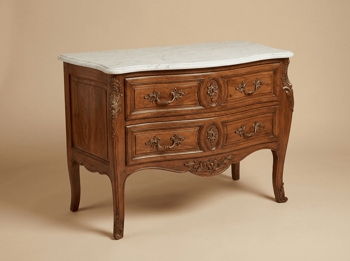 Marble-topped nightstand or commode