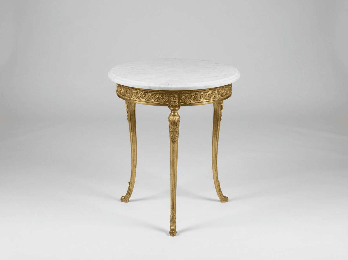 Marble-topped guéridon side table