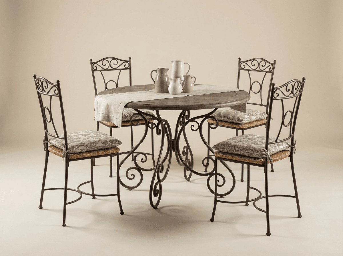 Wrought-iron provençal dining set