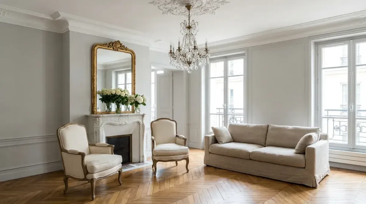Before and after AI French design transformation