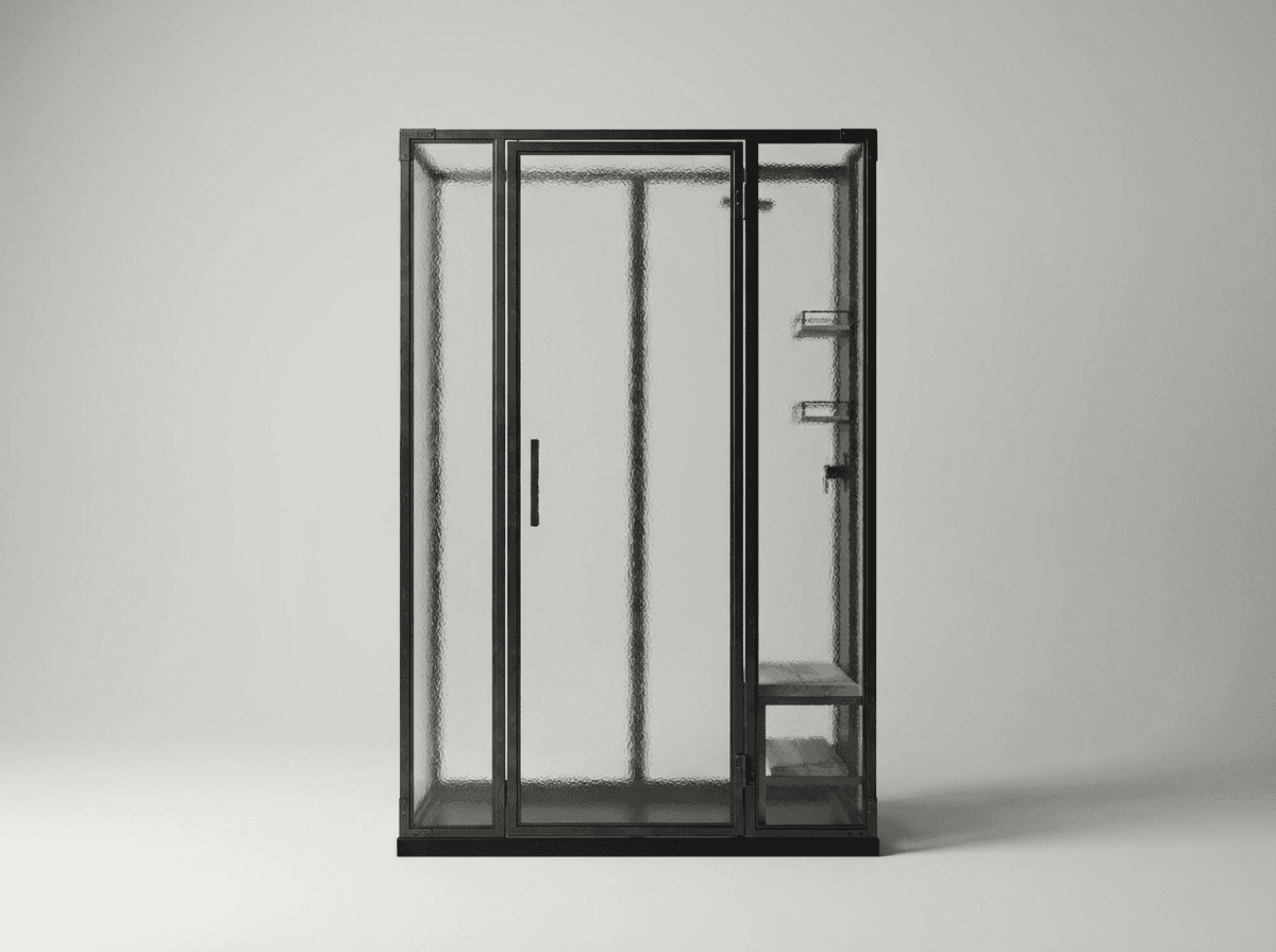 Metal and glass shower enclosure