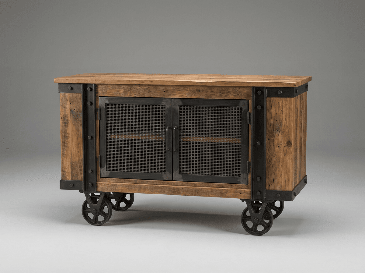 Iron and wood sideboard
