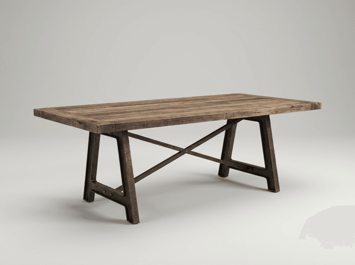 Reclaimed wood trestle desk