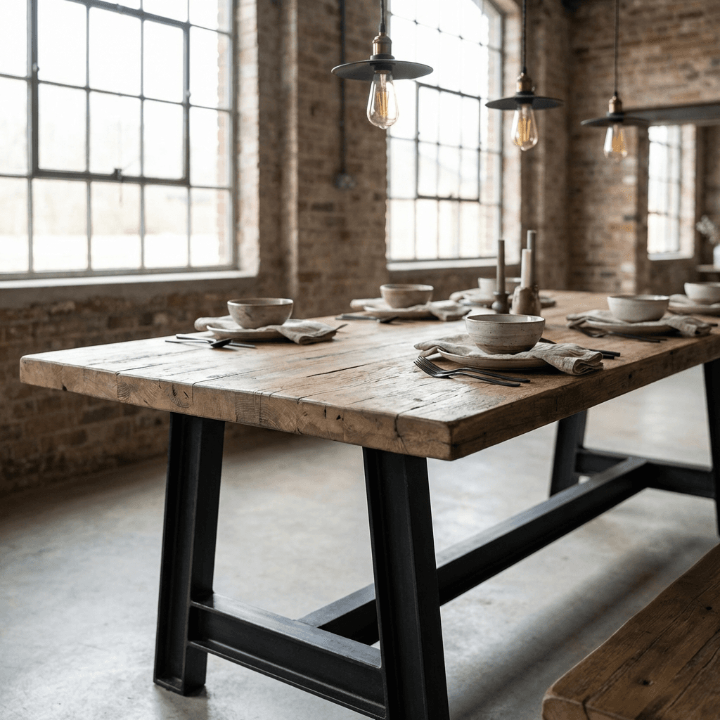 Invest in a heavy communal table as the room's anchor