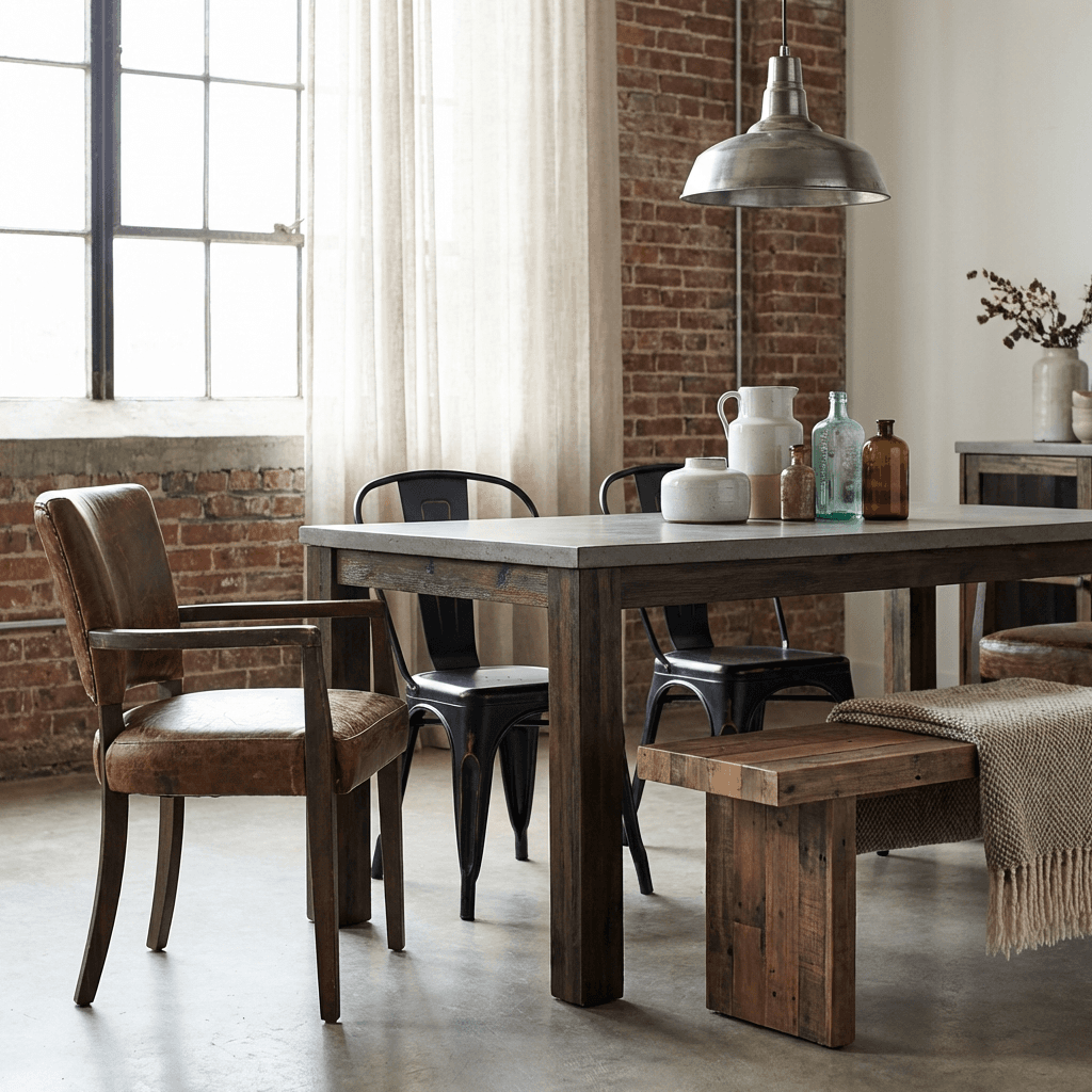 Mix seating types for a collected look