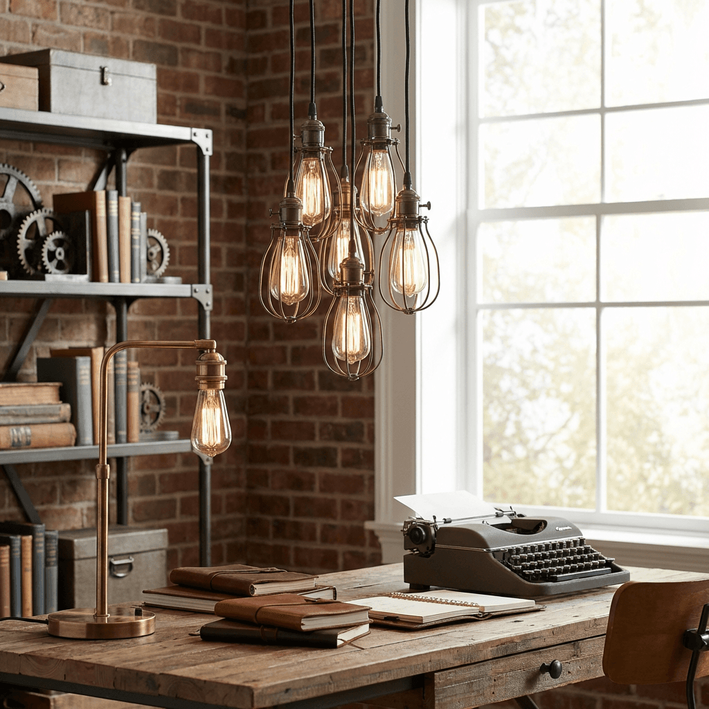Light the space with Edison-style or exposed-filament bulbs