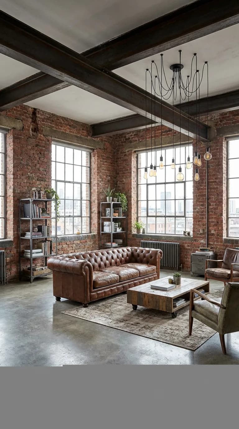 Industrial loft living room