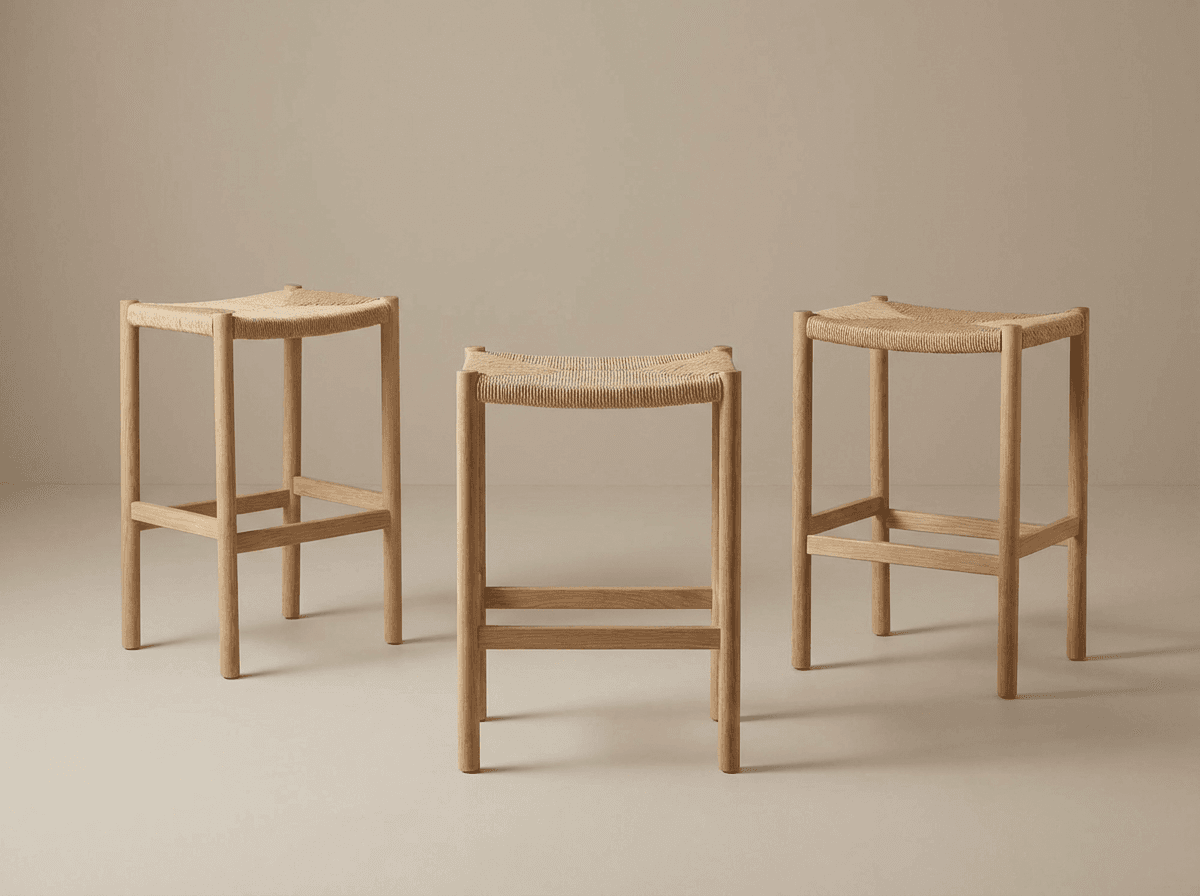 Woven-seat counter stools