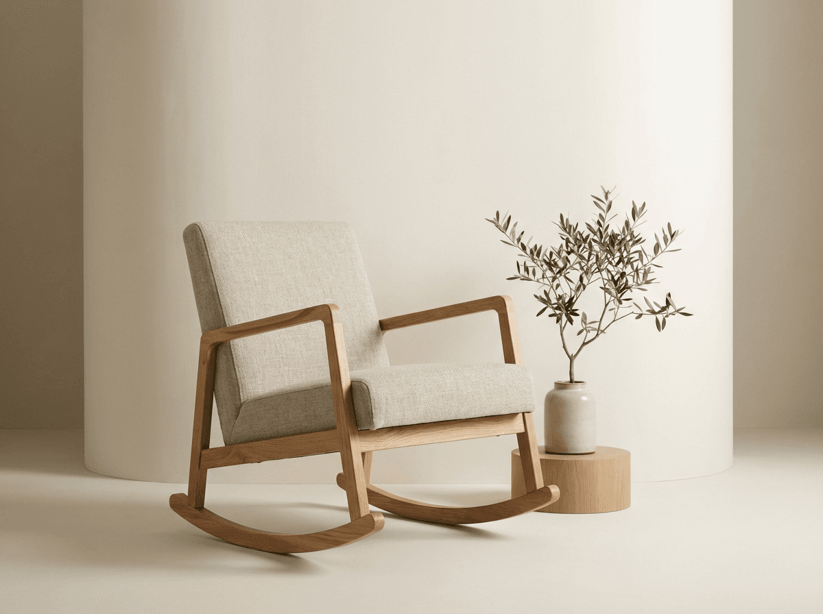 Linen rocking chair