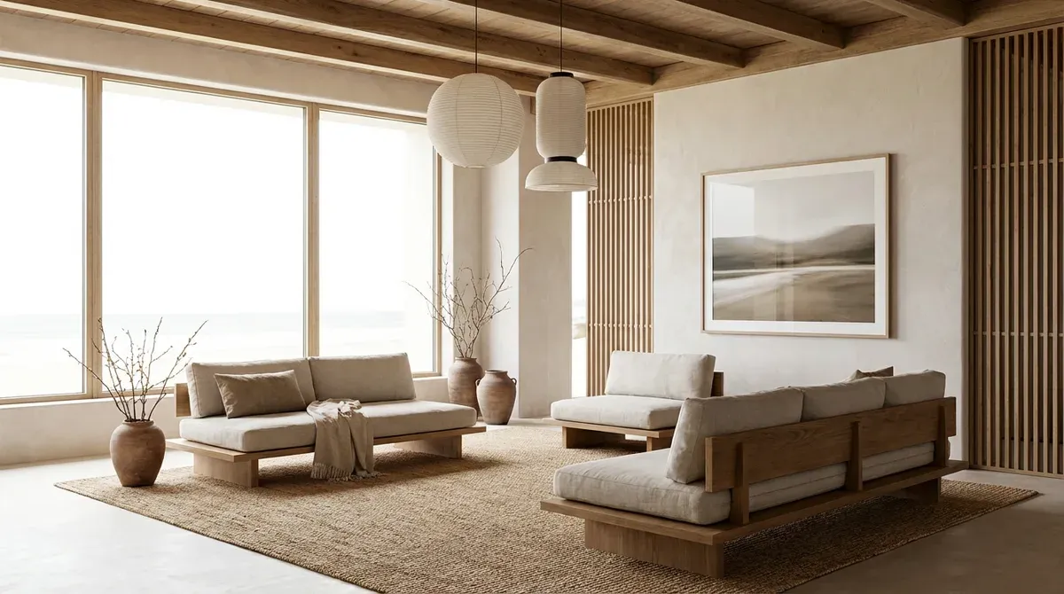 Japandi Living Room design visualization