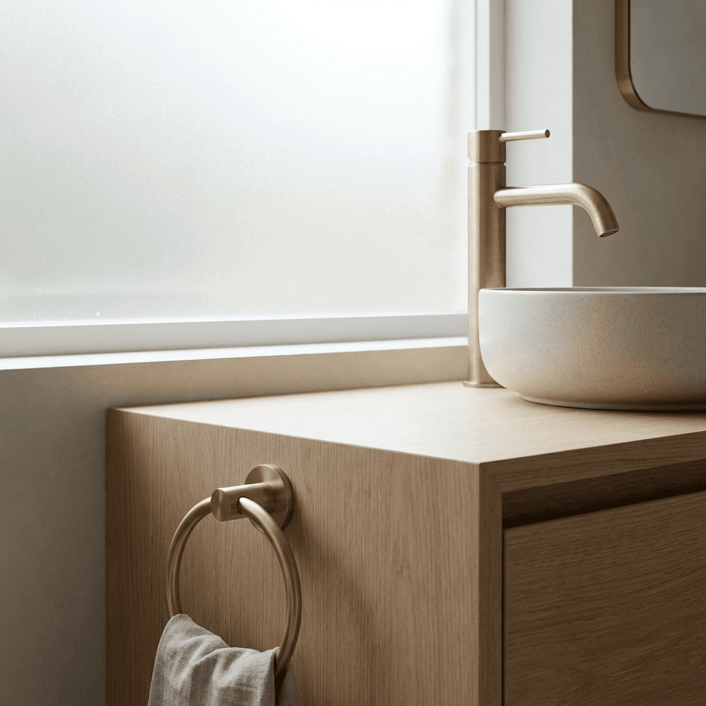 Choose matte black or brushed brass fixtures