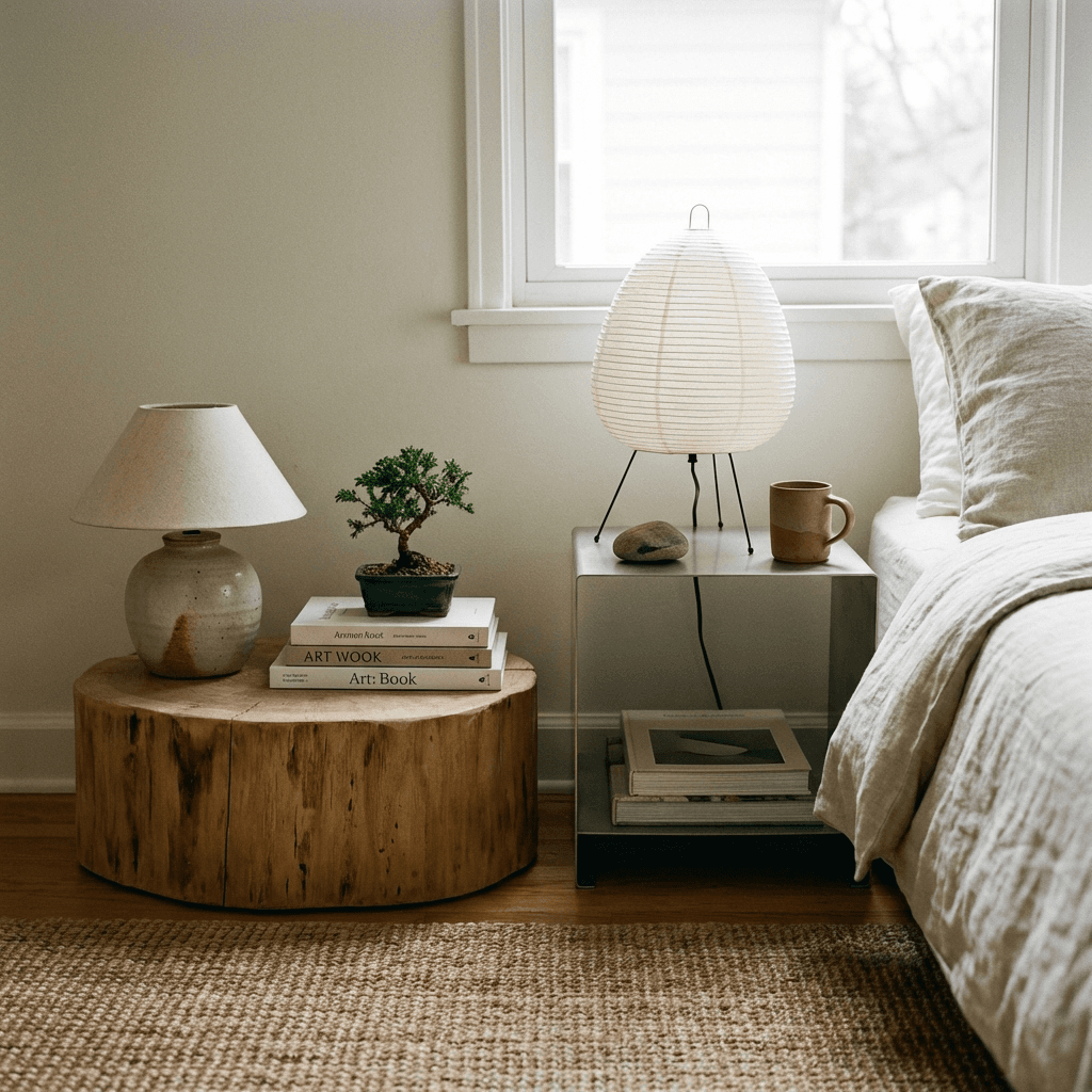 Create asymmetry on the nightstands