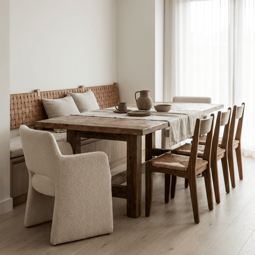 Mix seating styles intentionally