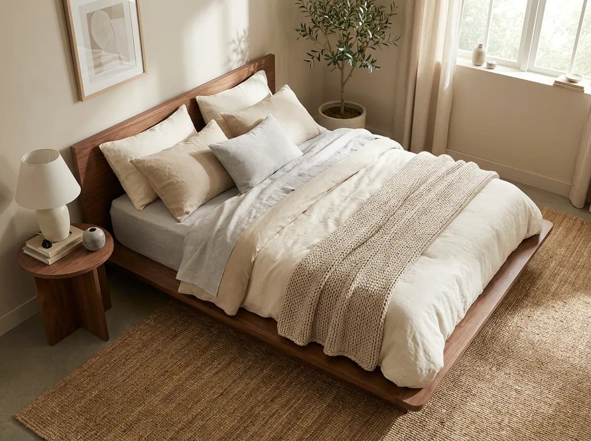 Japandi bedroom interior