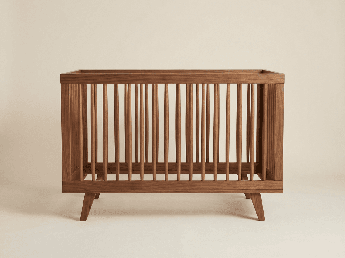 Walnut spindle crib