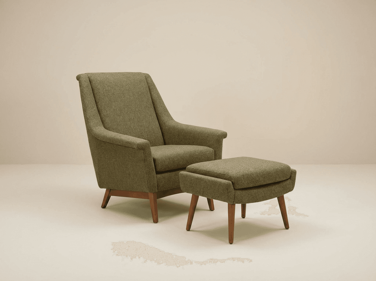 Mid-century glider with ottoman