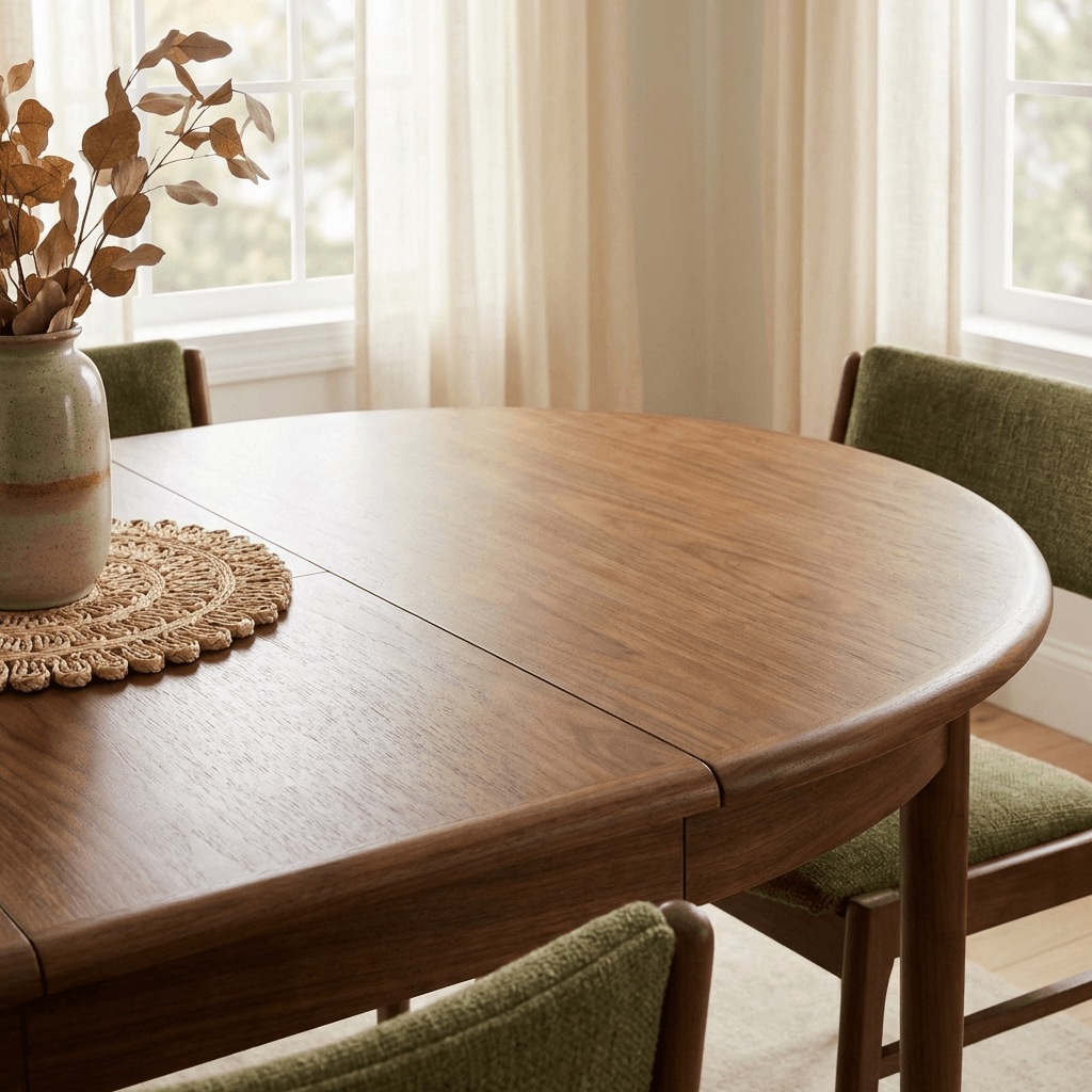 Choose an extendable oval or surfboard-shaped table