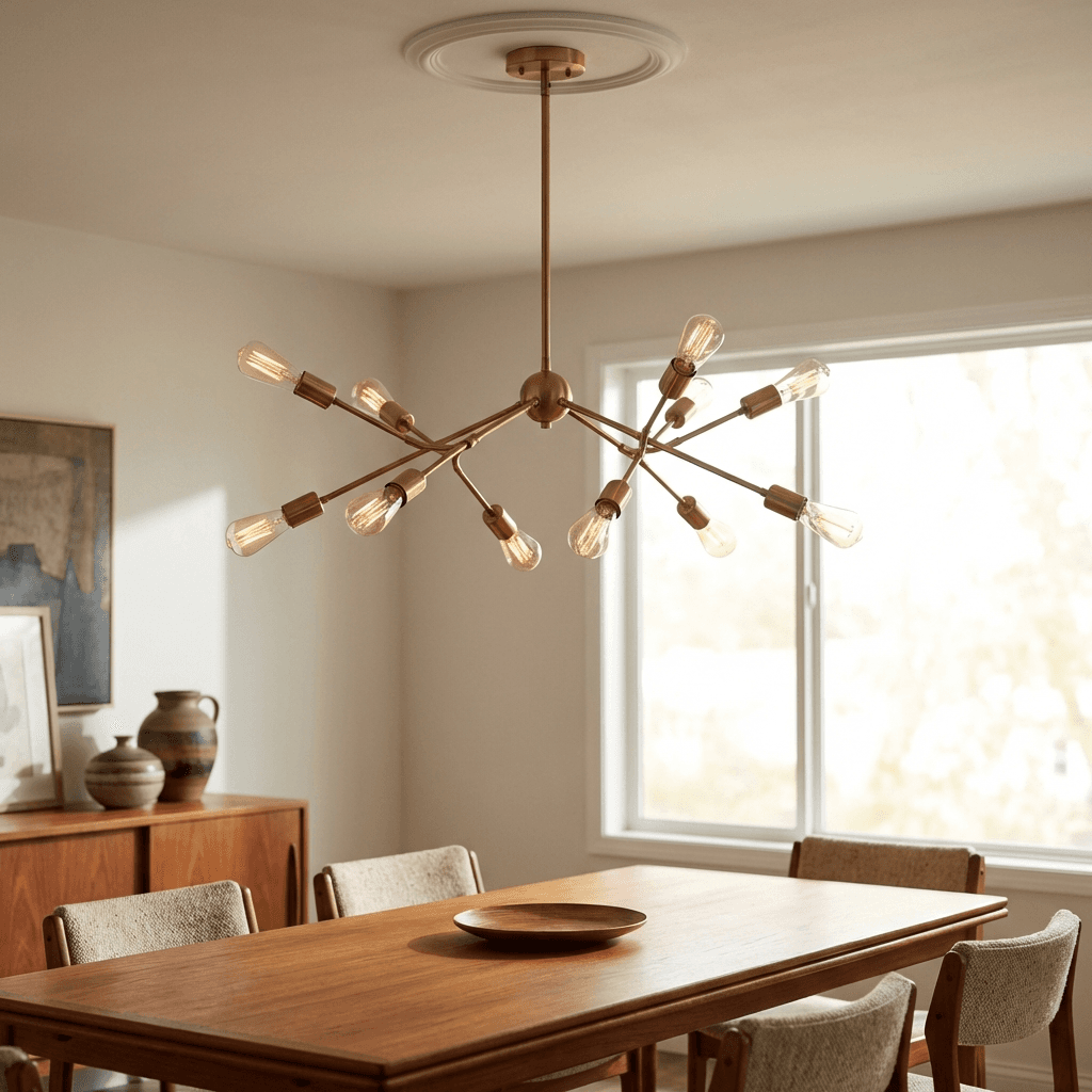 Install a Sputnik or branching chandelier overhead