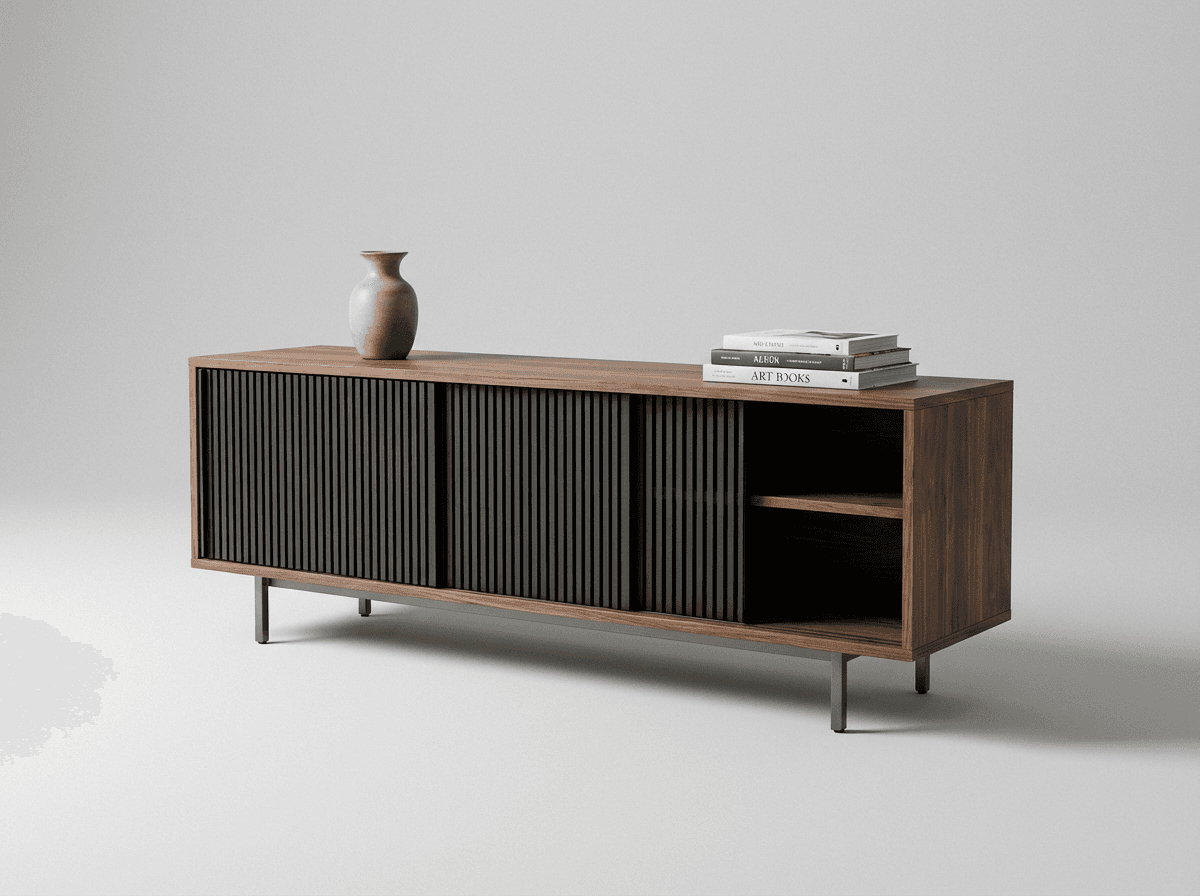 Media credenza with concealed storage