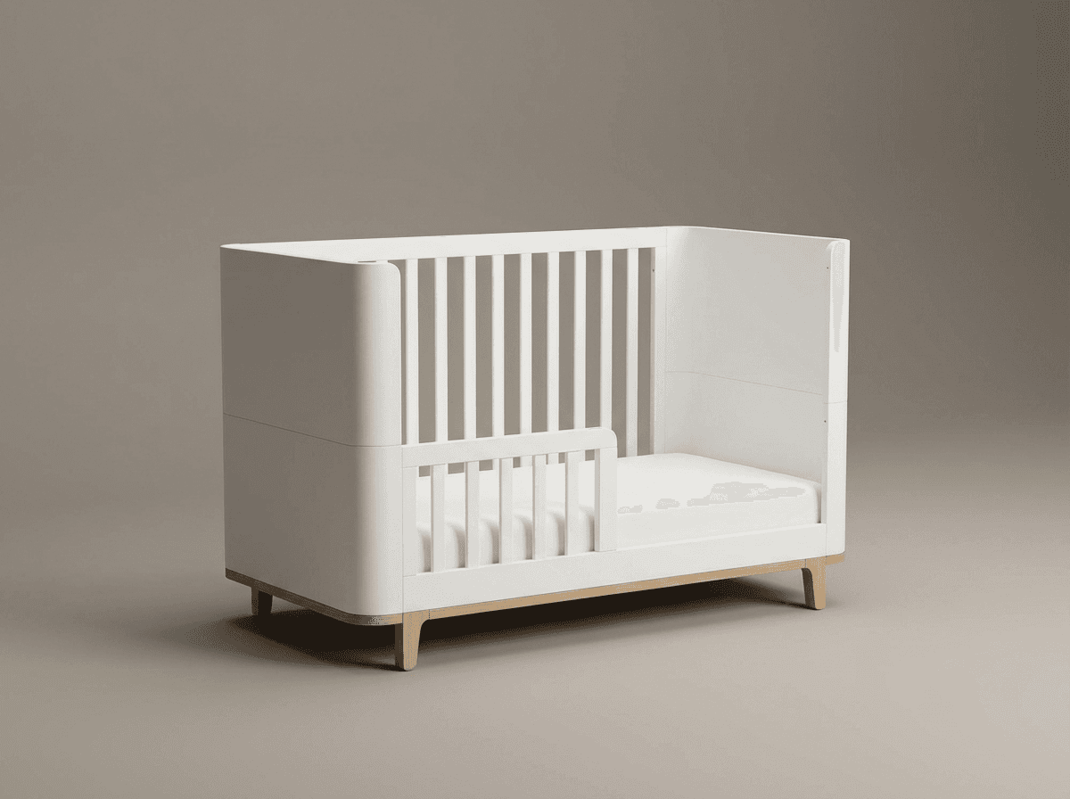 Matte white convertible crib