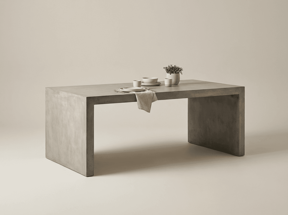 Concrete outdoor dining table