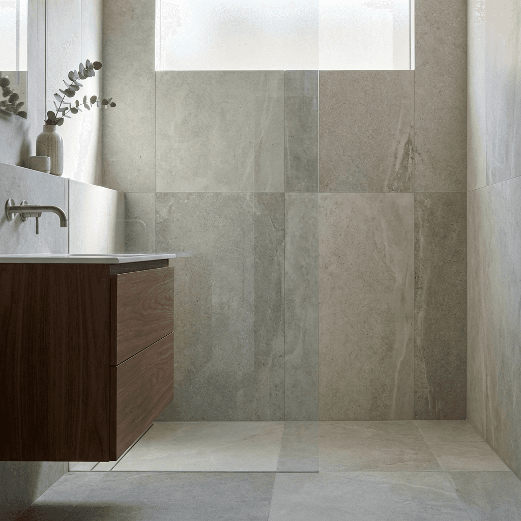 Use large-format tiles to minimize grout lines