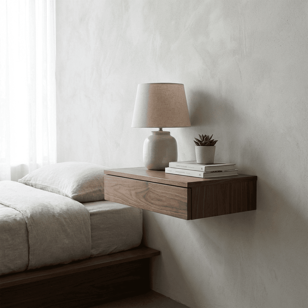 Float the nightstands and eliminate legs