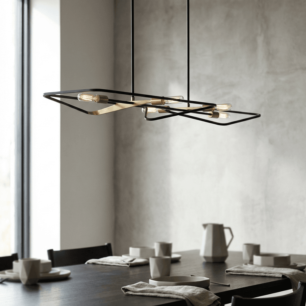 Install a dramatic pendant or linear chandelier