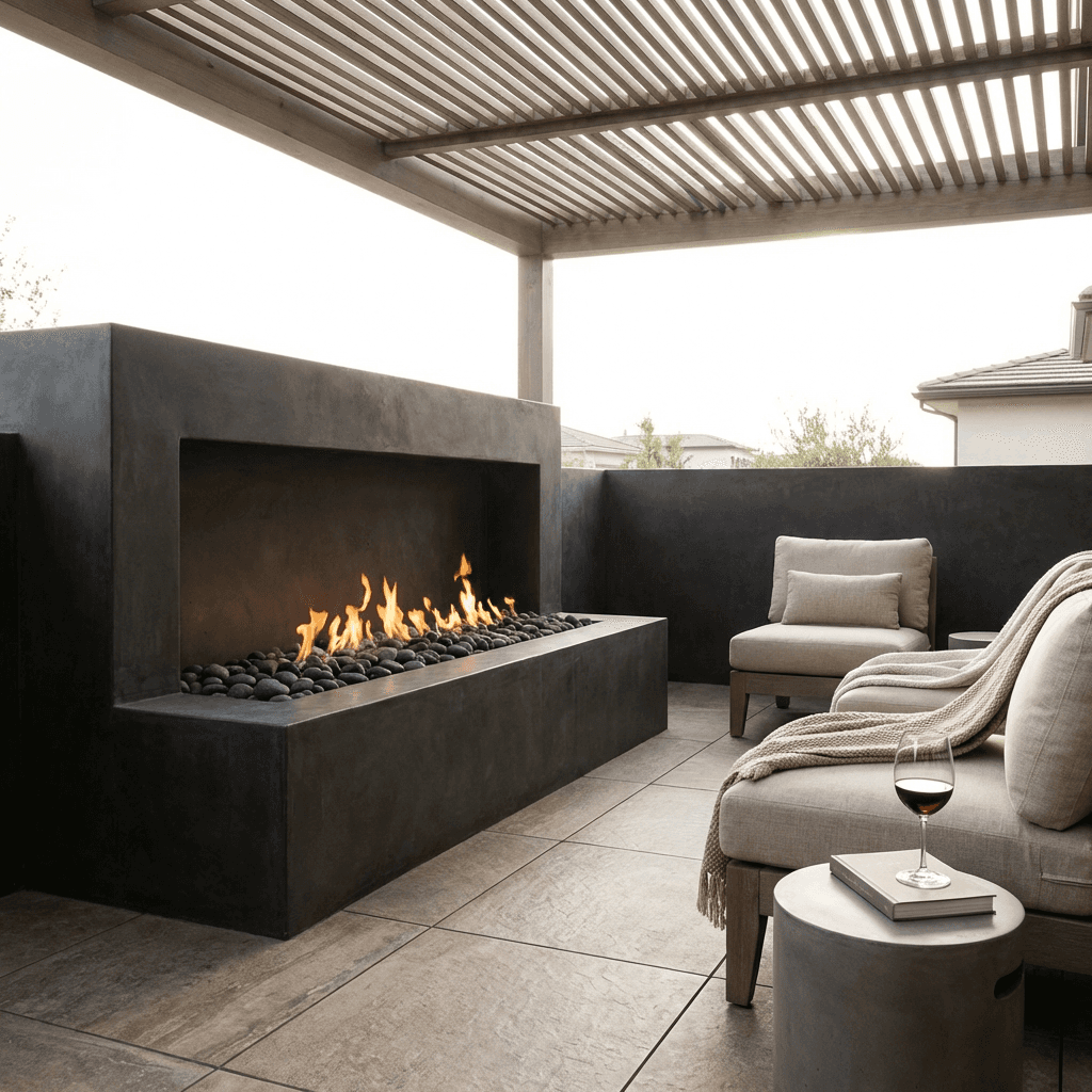 Integrate a fire feature as the focal point