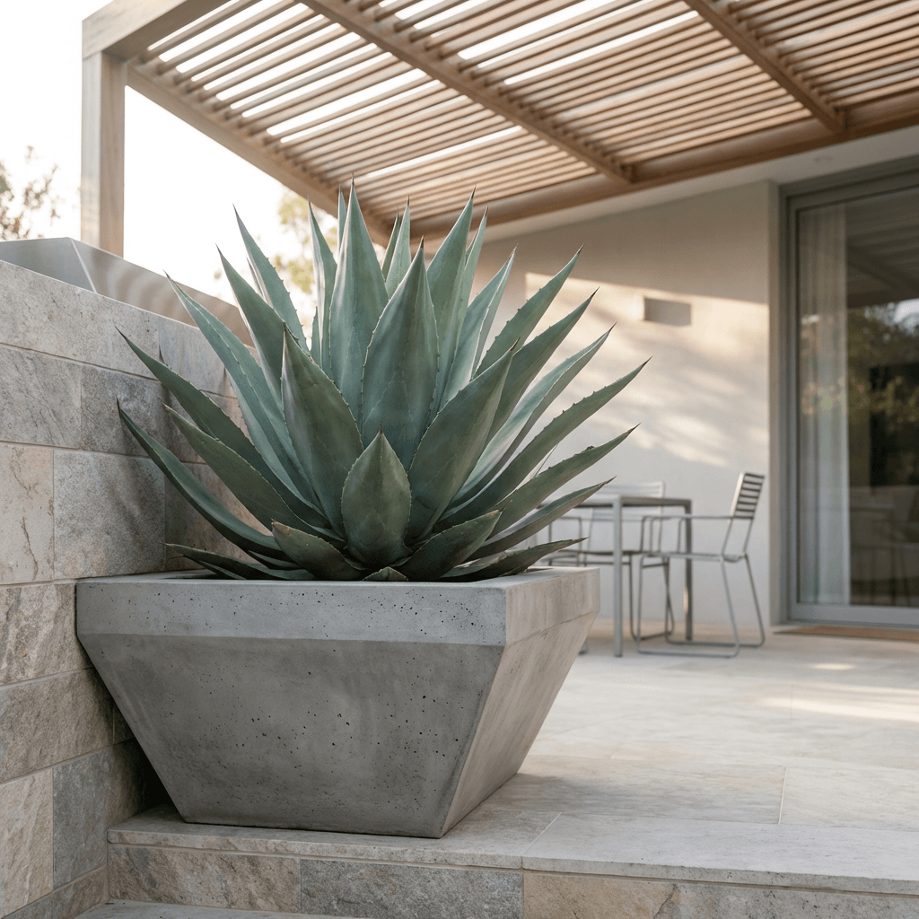 Plant in a structured, architectural style