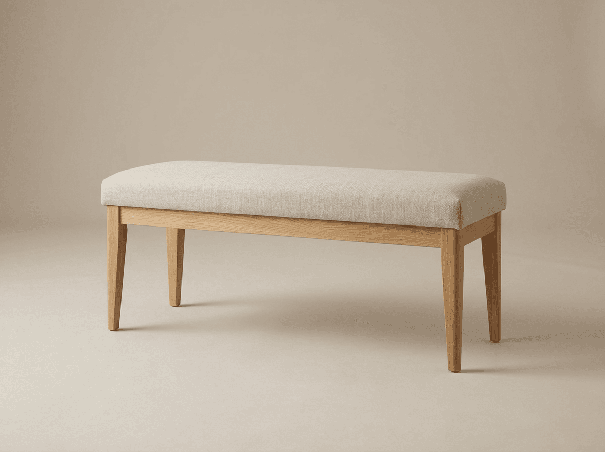 Linen-upholstered bench