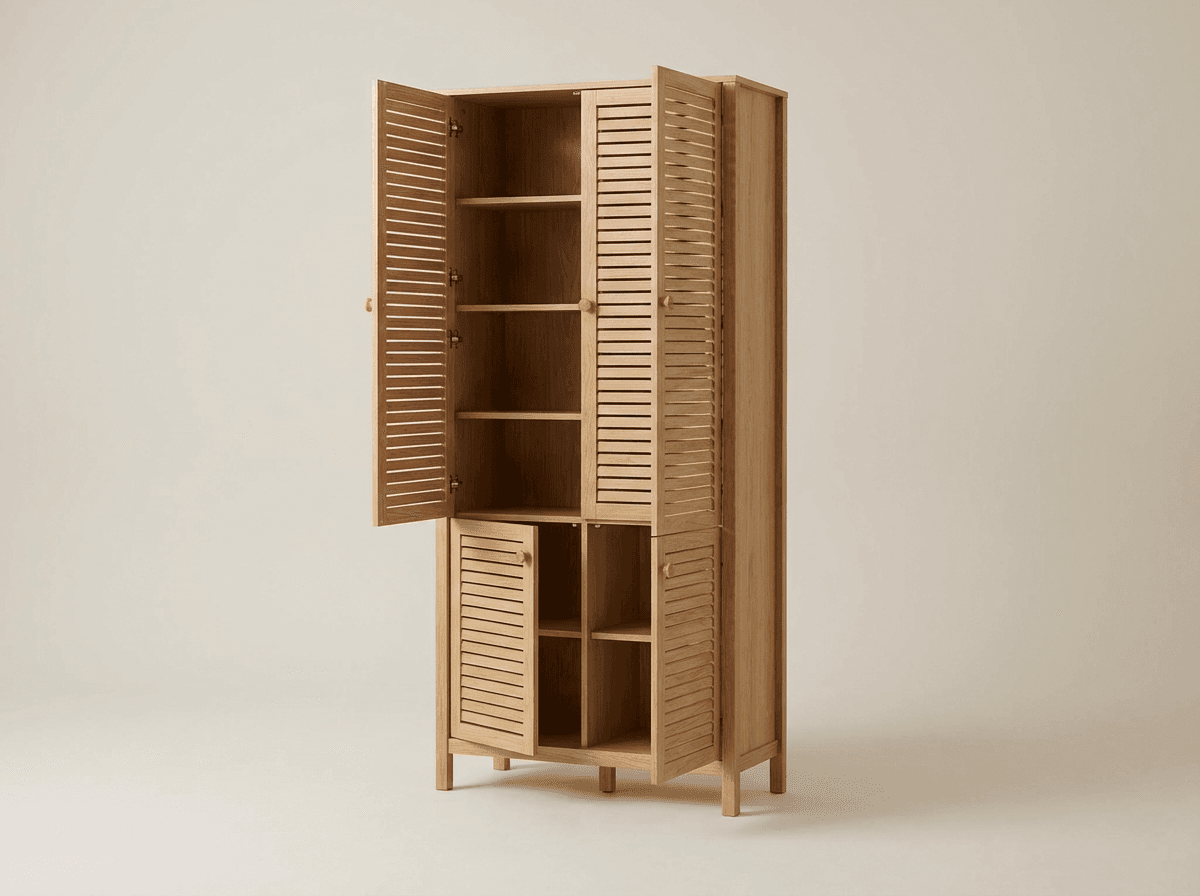 Freestanding wooden pantry cabinet