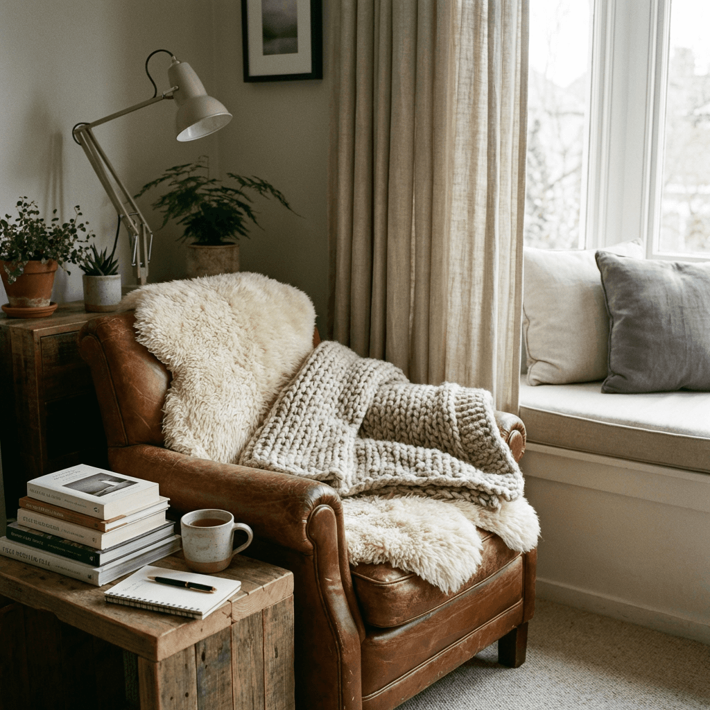 Create a cozy reading and thinking corner