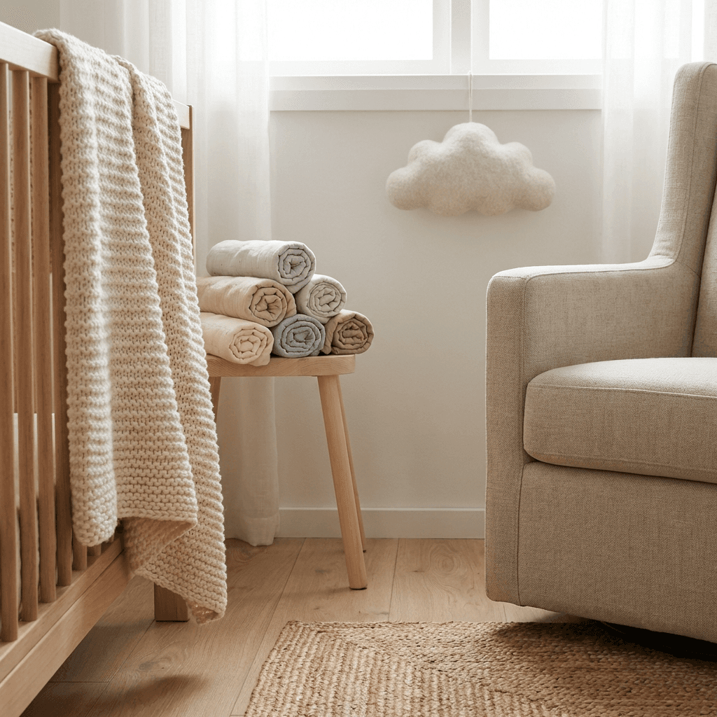 Use soft, washable textiles everywhere