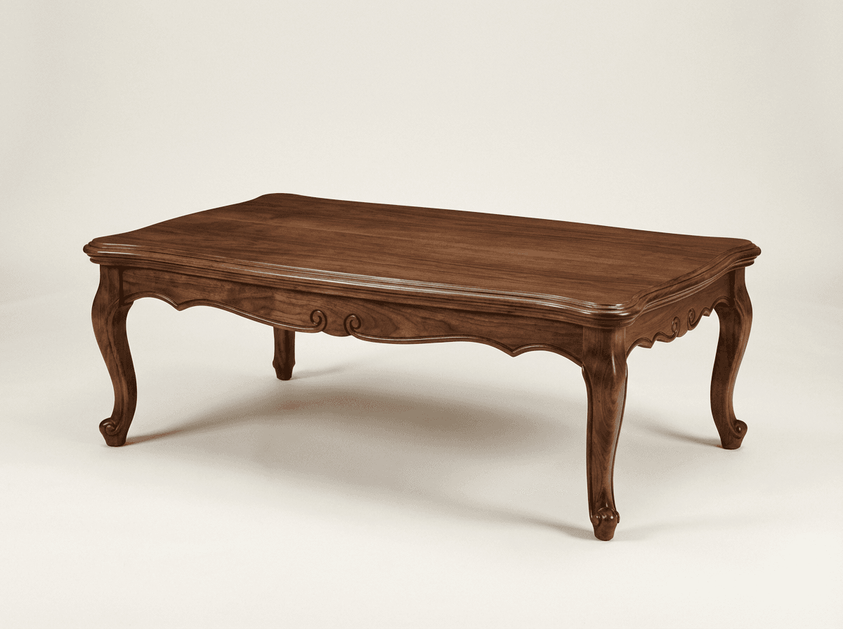 Oval or rectangular coffee table in dark wood