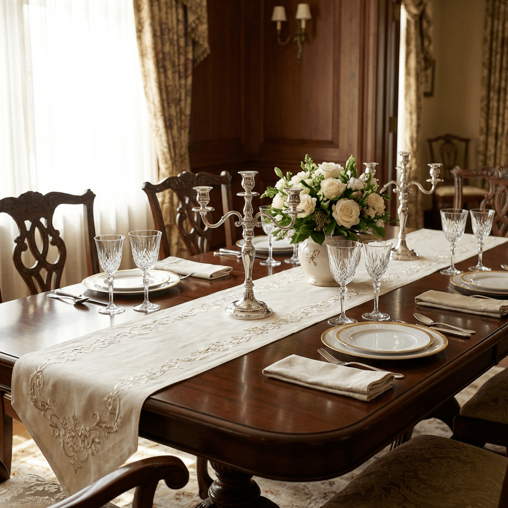 Center the room with a formal table setting